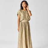 Top in frippé stof - Pistache