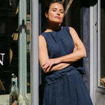 Linnen top - Navy