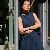 Linnen top - Navy