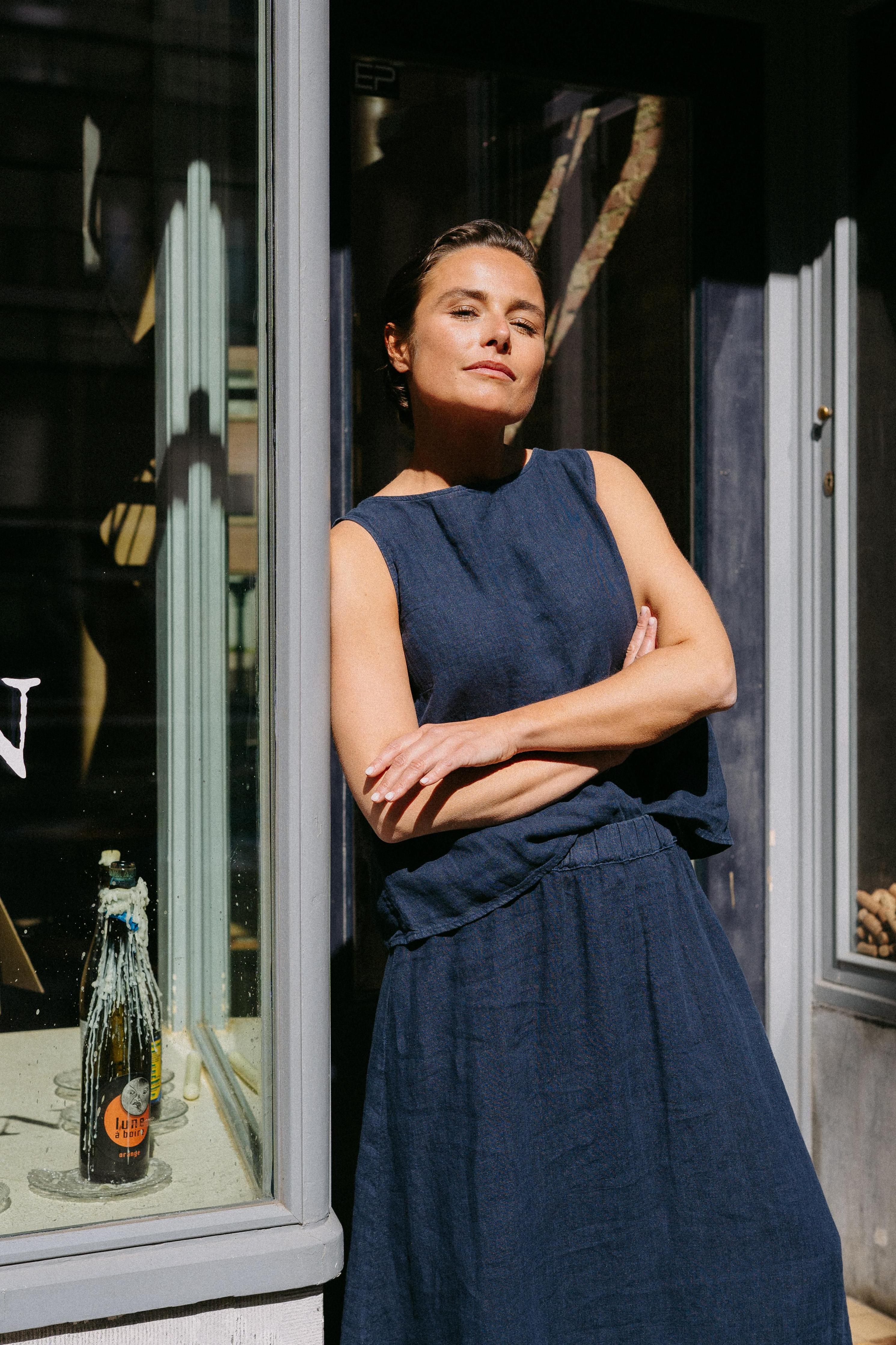 Linnen top - Navy