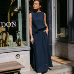 Linnen top - Navy