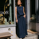 Linnen top - Navy