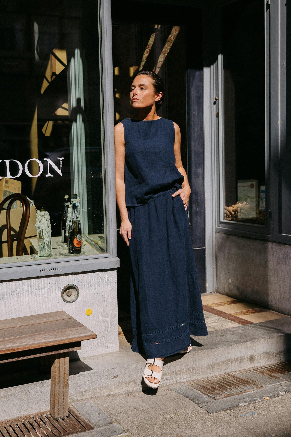 Linnen top - Navy