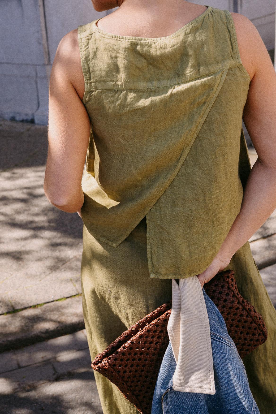 Linnen top - Olive
