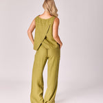 Linnen top - Olive