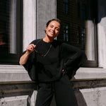 Top met afneembare cape - Black