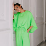 Top met afneembare cape - Neon green