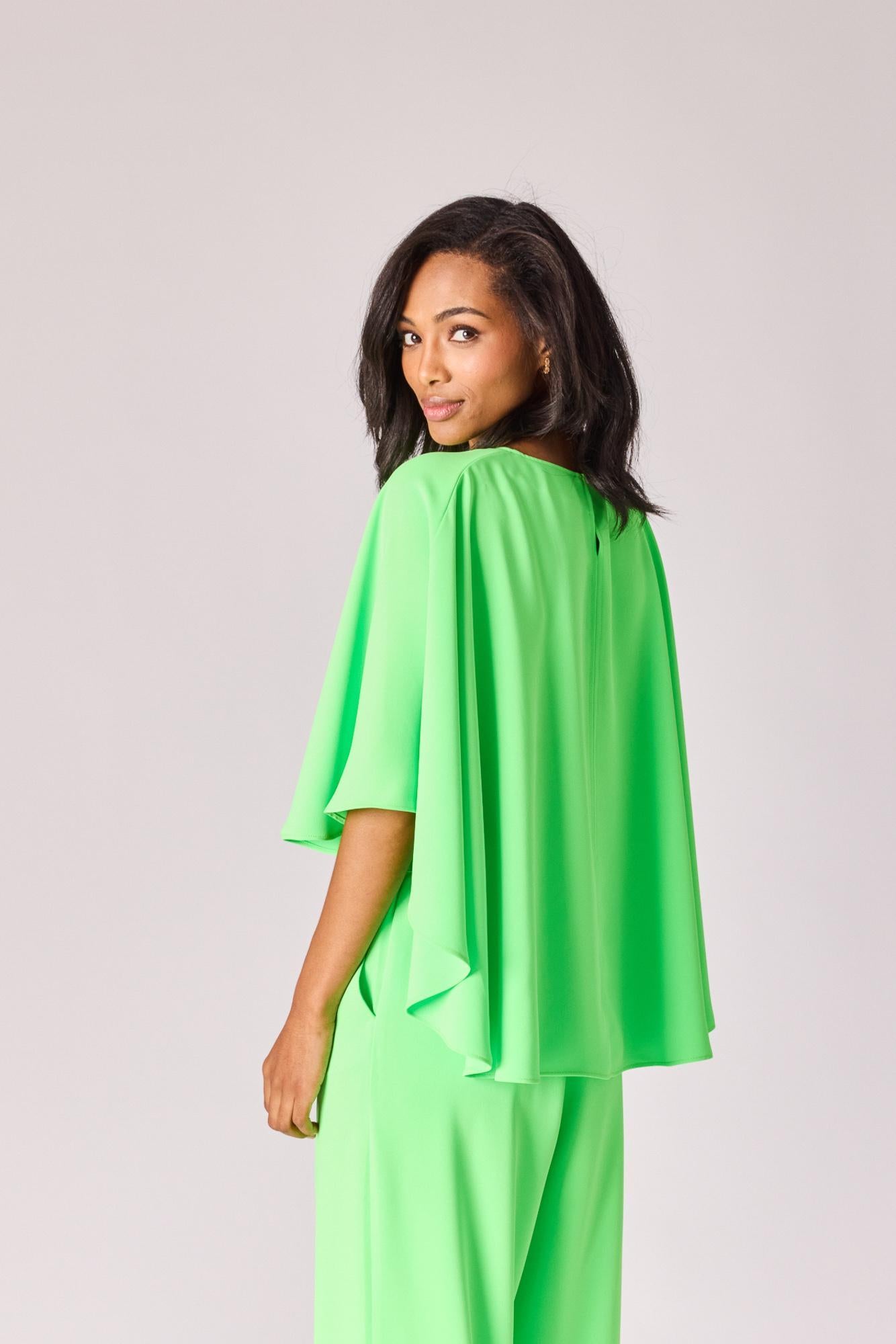 Top met afneembare cape - Neon green