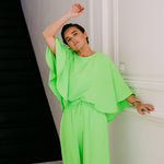 Top met afneembare cape - Neon green