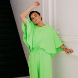 Top met afneembare cape - Neon green