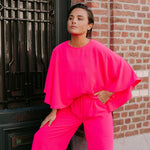 Top met afneembare cape - Pink