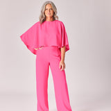 Top met afneembare cape - Pink