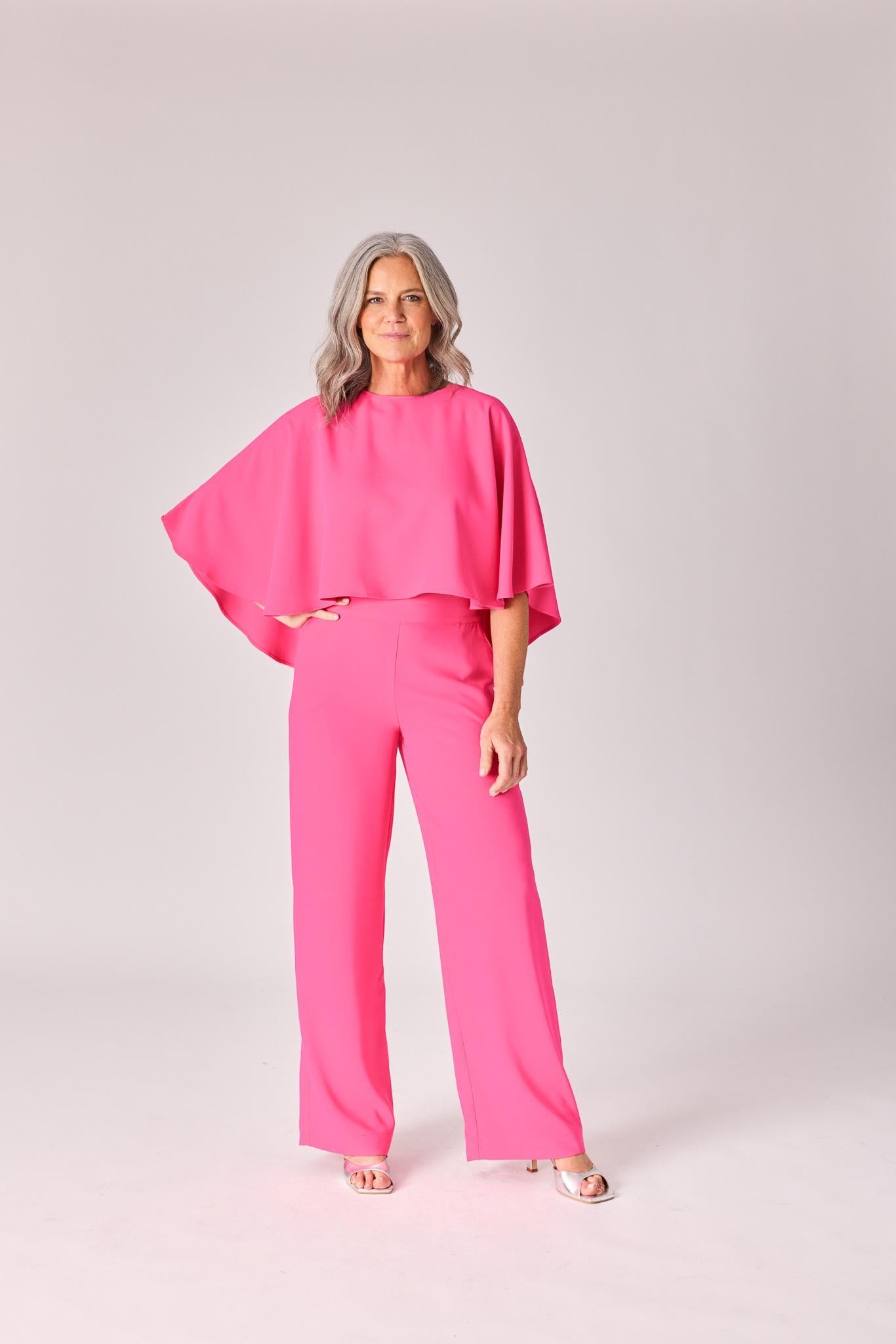 Top met afneembare cape - Pink