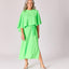 Mouwloze jurk met afneembare cape - Neon green