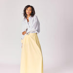 Lange rok met plooien - Butter yellow