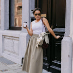 A-lijn rok uit katoen - Pistache