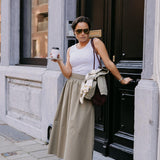 A-lijn rok uit katoen - Pistache