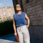 Debardeur met knopen - Jeans blue