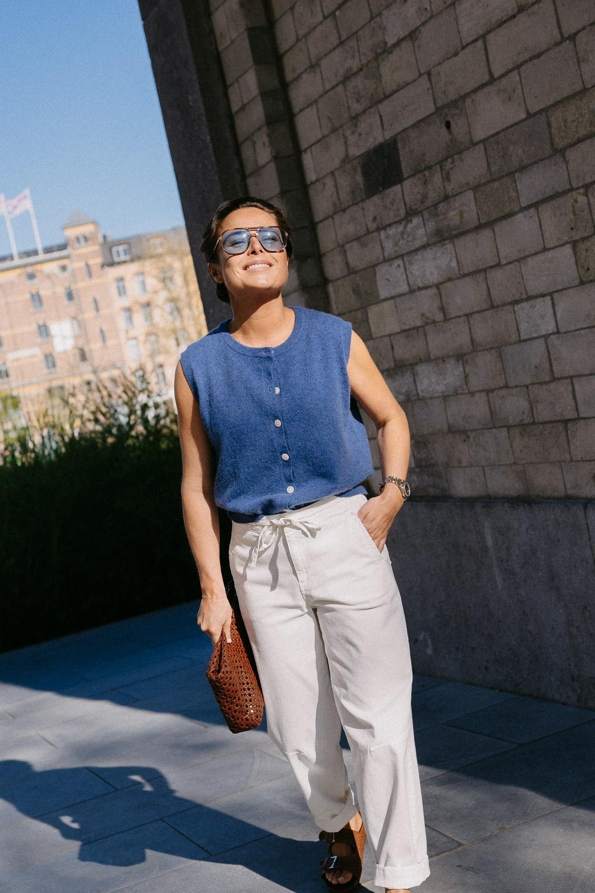 Debardeur met knopen - Jeans blue