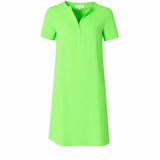Jurk met v-hals en korte mouw - Neon green