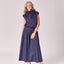 Lange rok met plooien - Navy