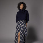 Atlanta flanellen maxi rok - Navy Checks