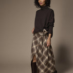 Atlanta flanellen maxi rok - Brown Checks