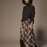 Atlanta flanellen maxi rok - Brown Checks