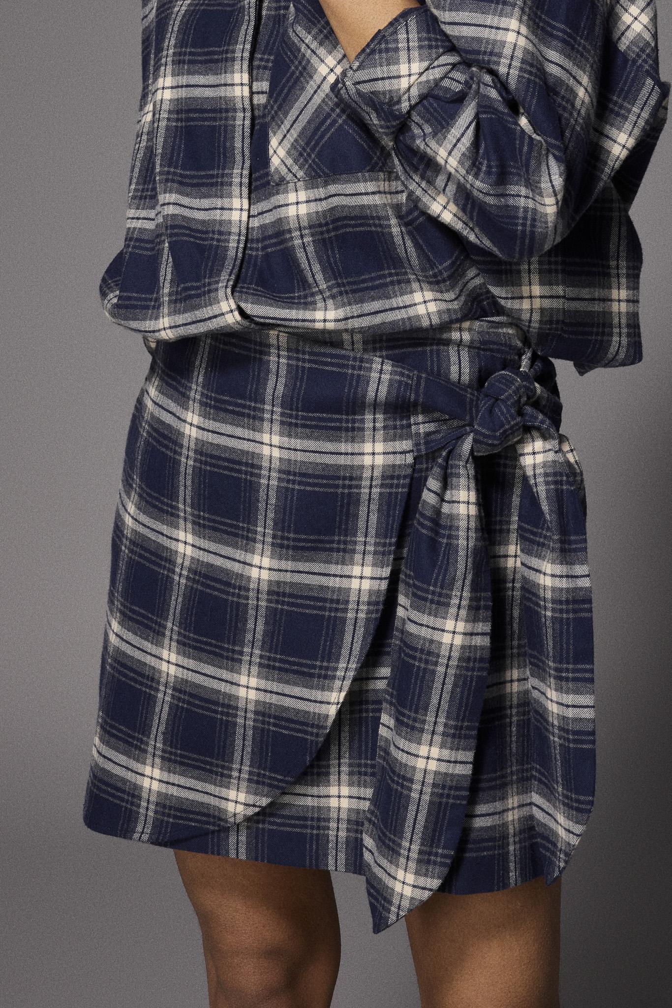 Dover flanellen minirok - Navy Checks