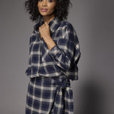 Dover flanellen minirok - Navy Checks
