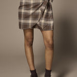 Dover flanellen minirok - Brown Checks