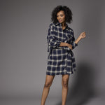 Dover flanellen minirok - Navy Checks