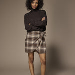 Dover flanellen minirok - Brown Checks