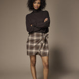 Dover flanellen minirok - Brown Checks