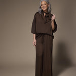 Gala satijnen blouse - Brown