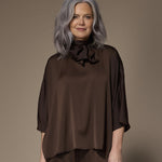 Gala satijnen blouse - Brown