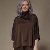 Gala satijnen blouse - Brown