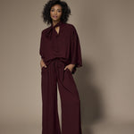 Gala satijnen blouse - Burgundy