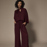 Gala satijnen blouse - Burgundy