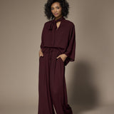Gala satijnen blouse - Burgundy