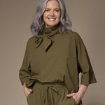 Gala satijnen blouse - Khaki