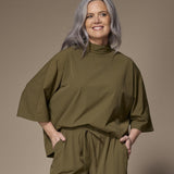 Gala satijnen blouse - Khaki