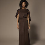 Felice avondjurk met cape - Brown