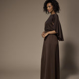 Felice avondjurk met cape - Brown