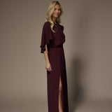 Felice avondjurk met cape - Burgundy