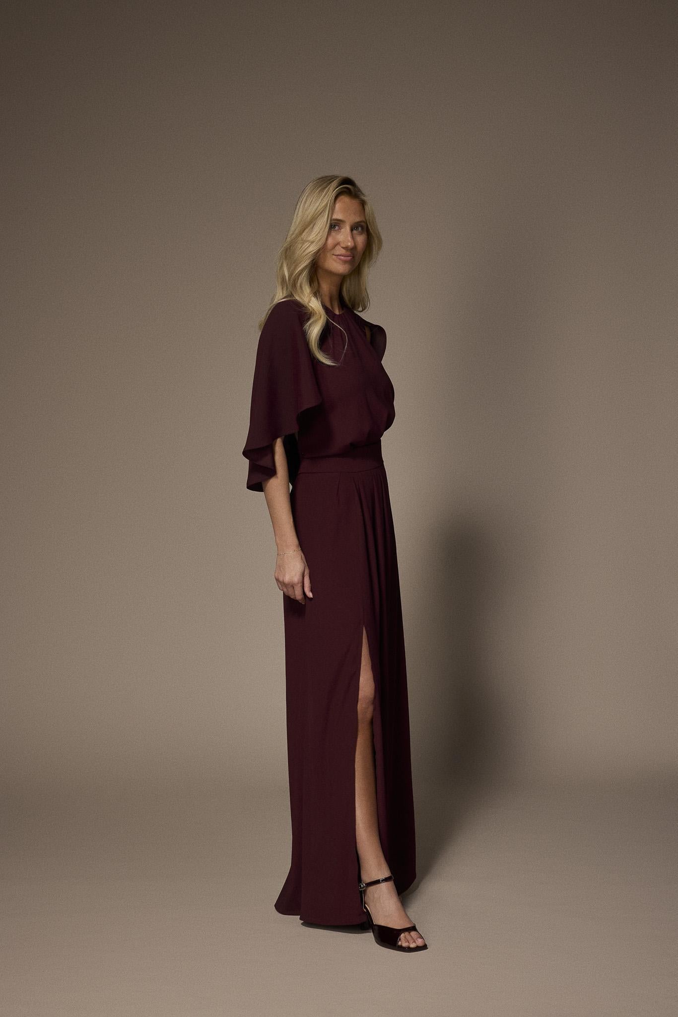 Felice avondjurk met cape - Burgundy