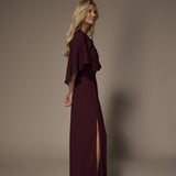 Felice avondjurk met cape - Burgundy