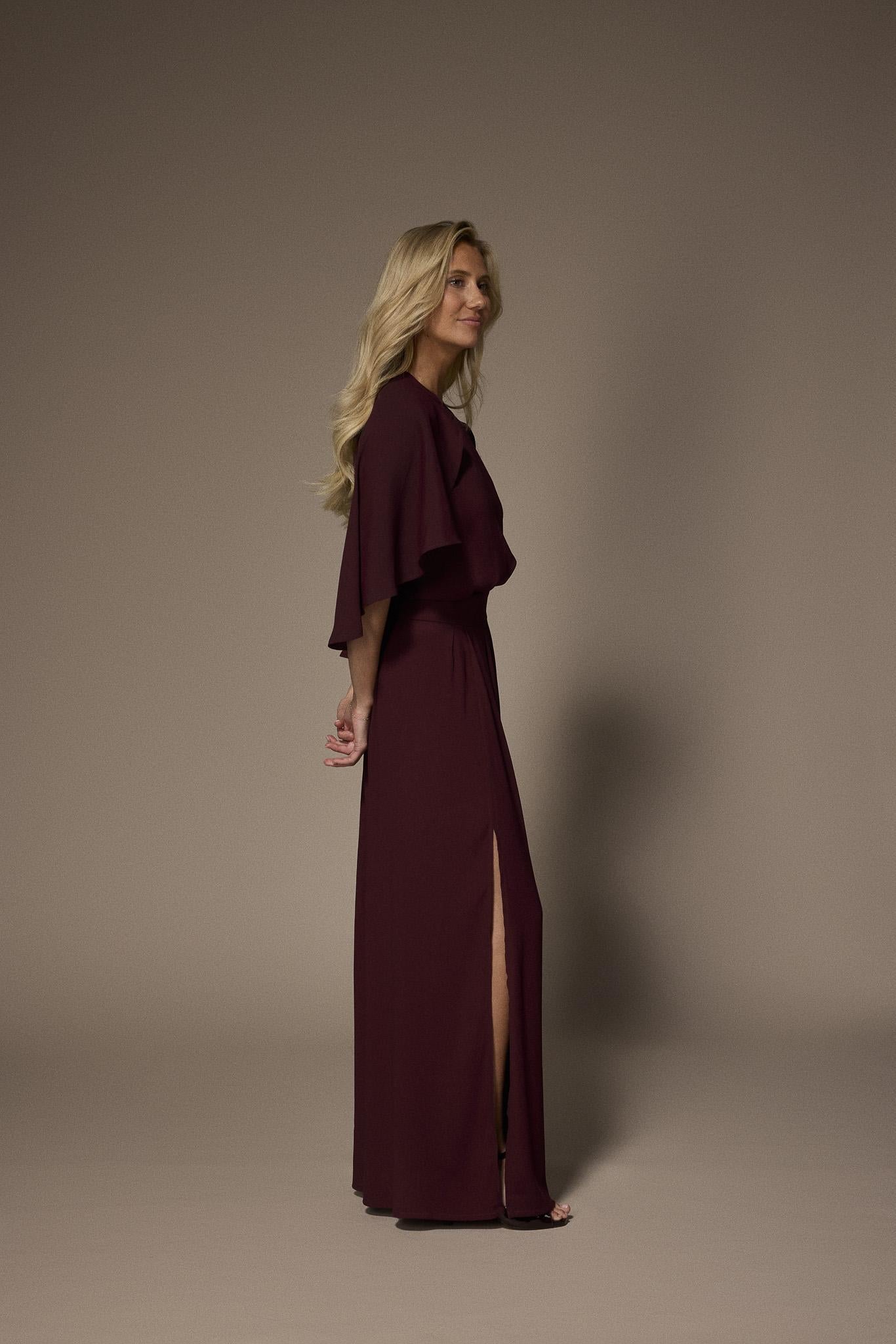 Felice avondjurk met cape - Burgundy