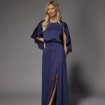 Felice avondjurk met cape - Navy