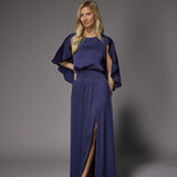 Felice avondjurk met cape - Navy